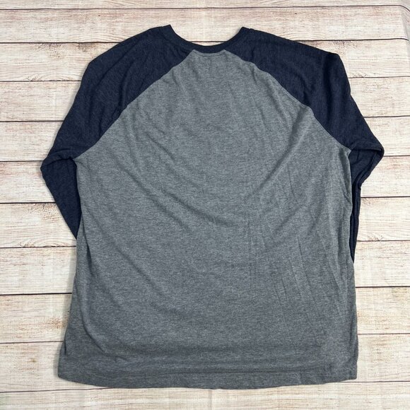 Houston Texans NFL Raglan Long‎ Sleeve T-Shirt Men's XL Gray Navy Fanatics - Picture 2 of 6